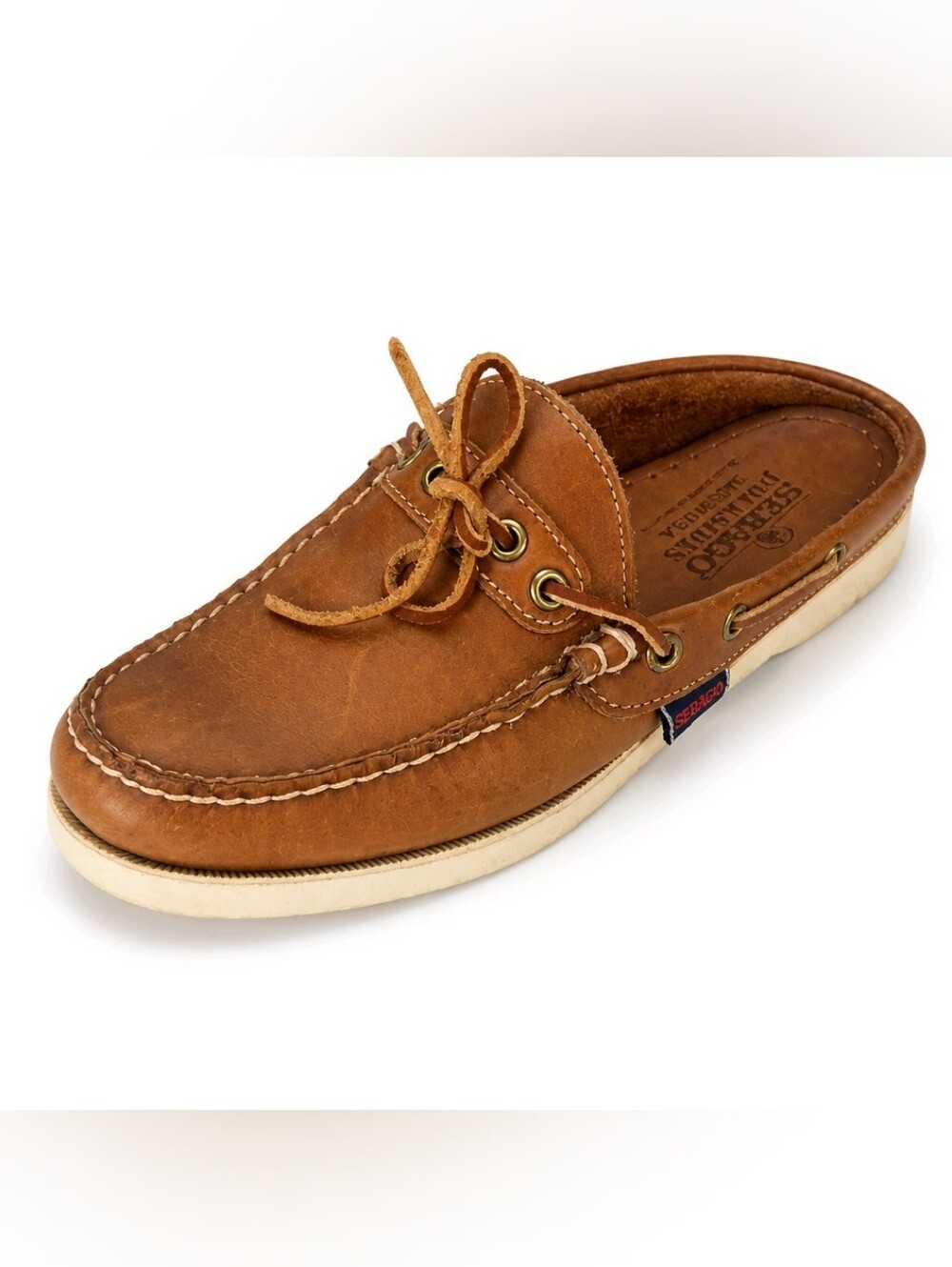 SEBAGO Docksides Made In USA Tan Leather Slip-On Mules